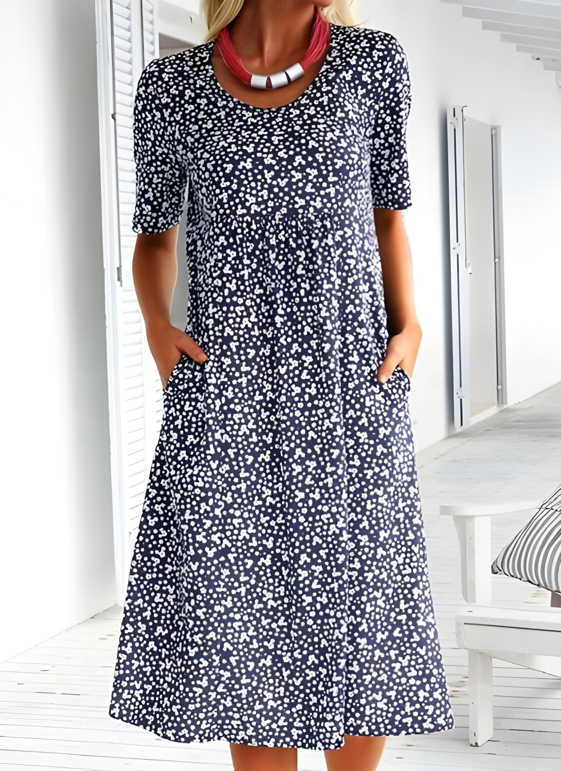 Qahira™  Casual Round Neck Dress