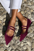 Viola  | Velvet Pointed Flats