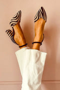 Faith | Zebra-Print Pointed Toe Pumps With Ankle Strap