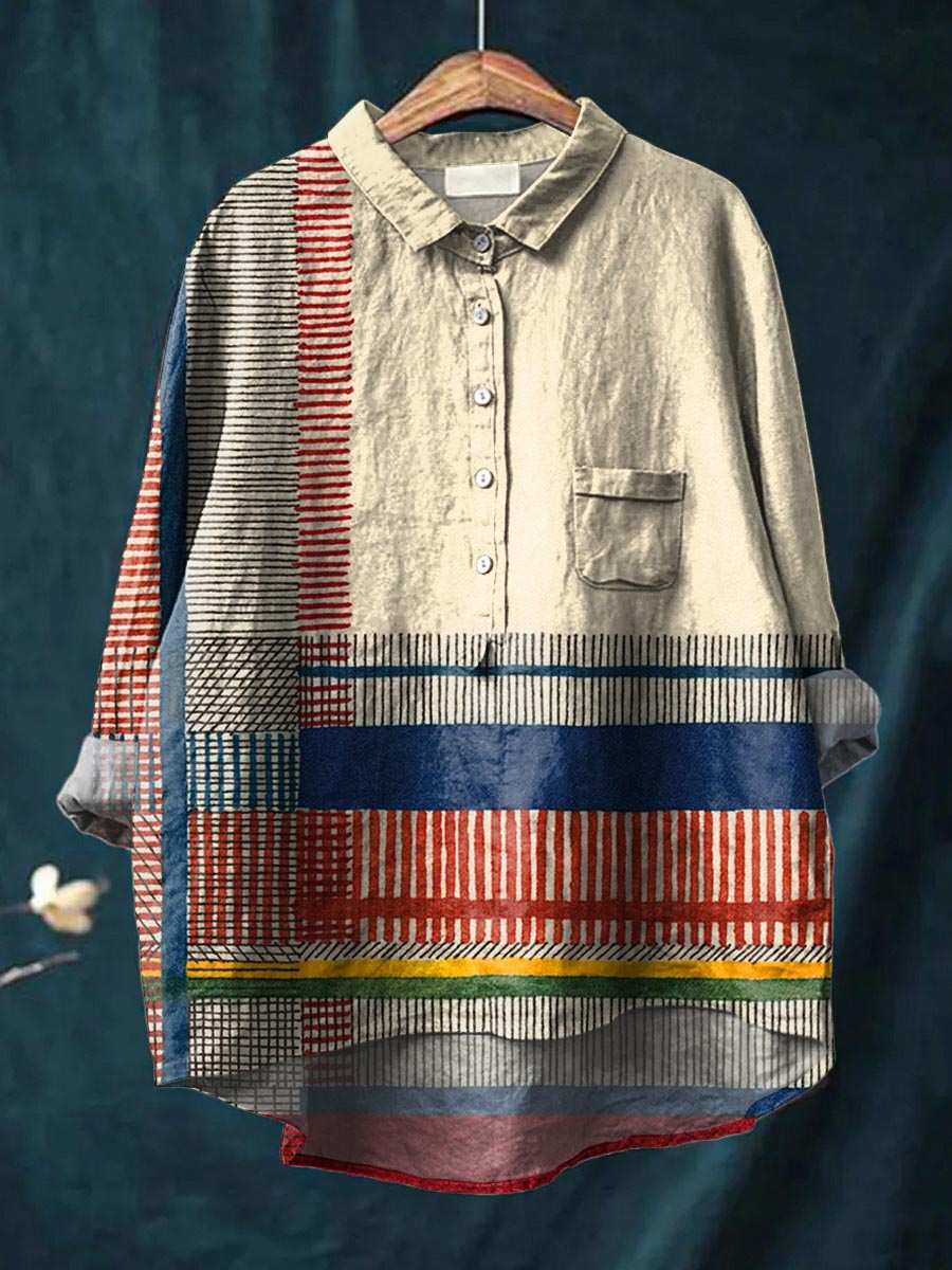 Chemise Lena à rayures artistiques