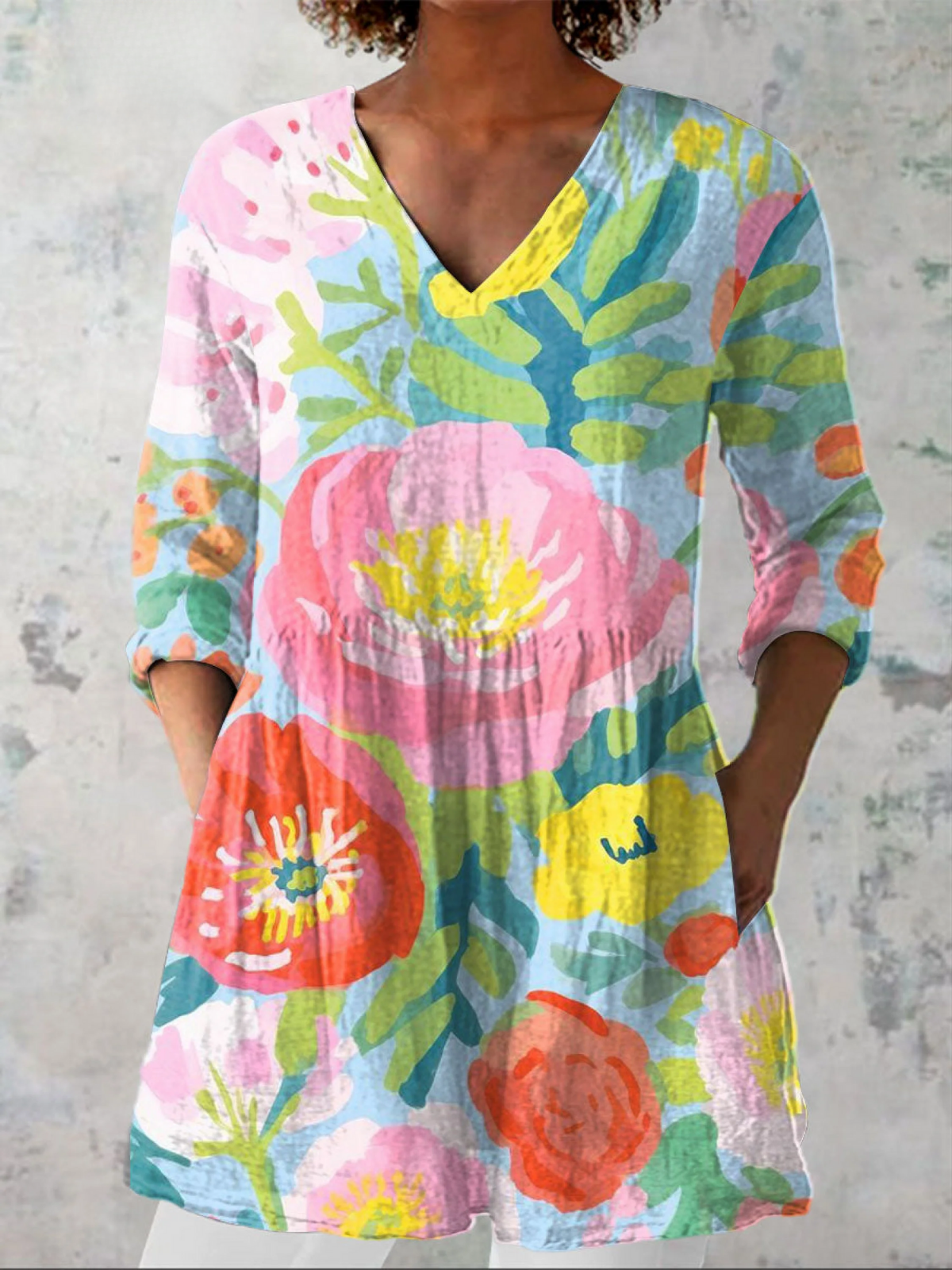 Juliette | Long Blouse with V-Neck