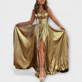 Maxi Dress with Metallic Fabric