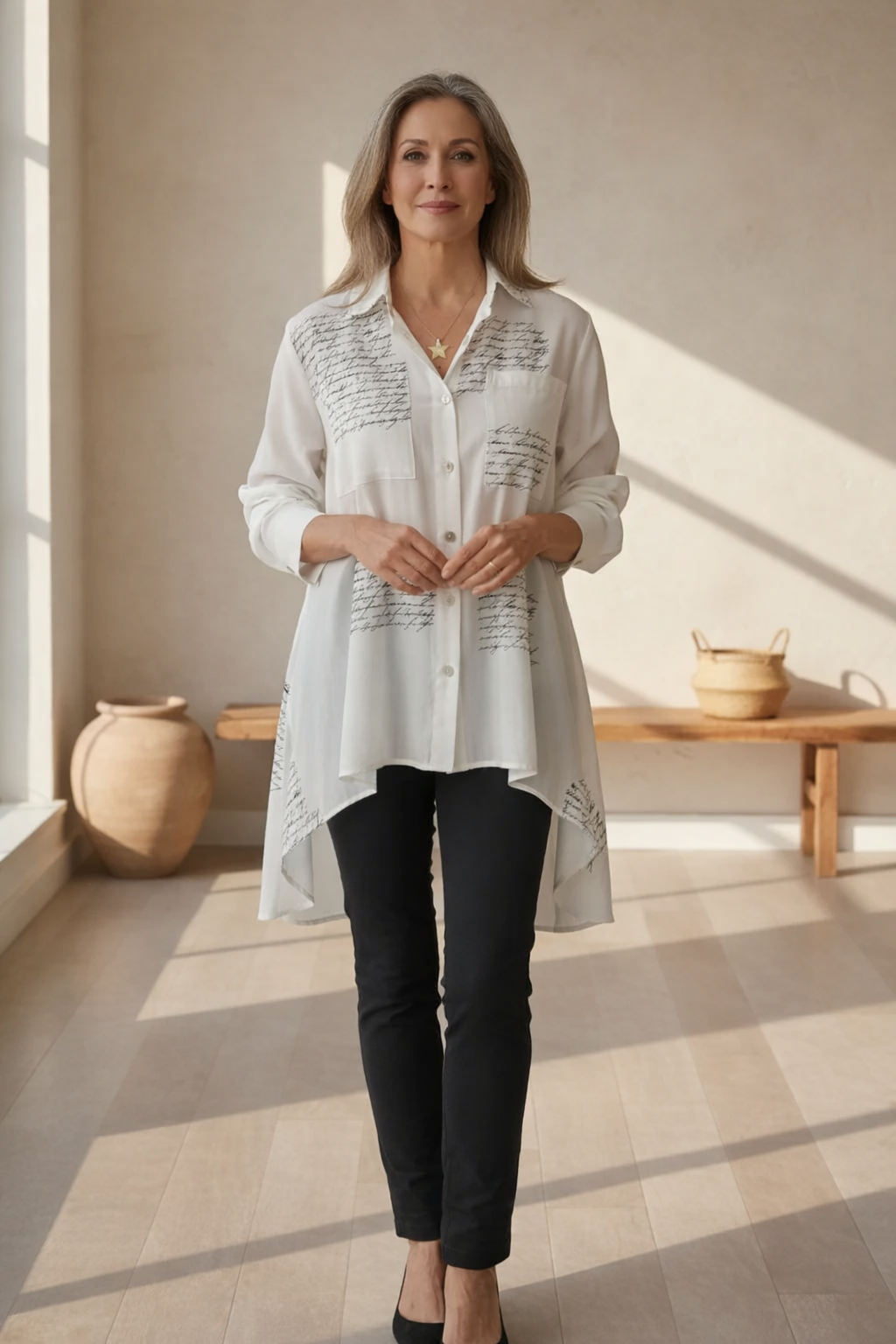 Zoey - Handwritten Button-Up Shirt