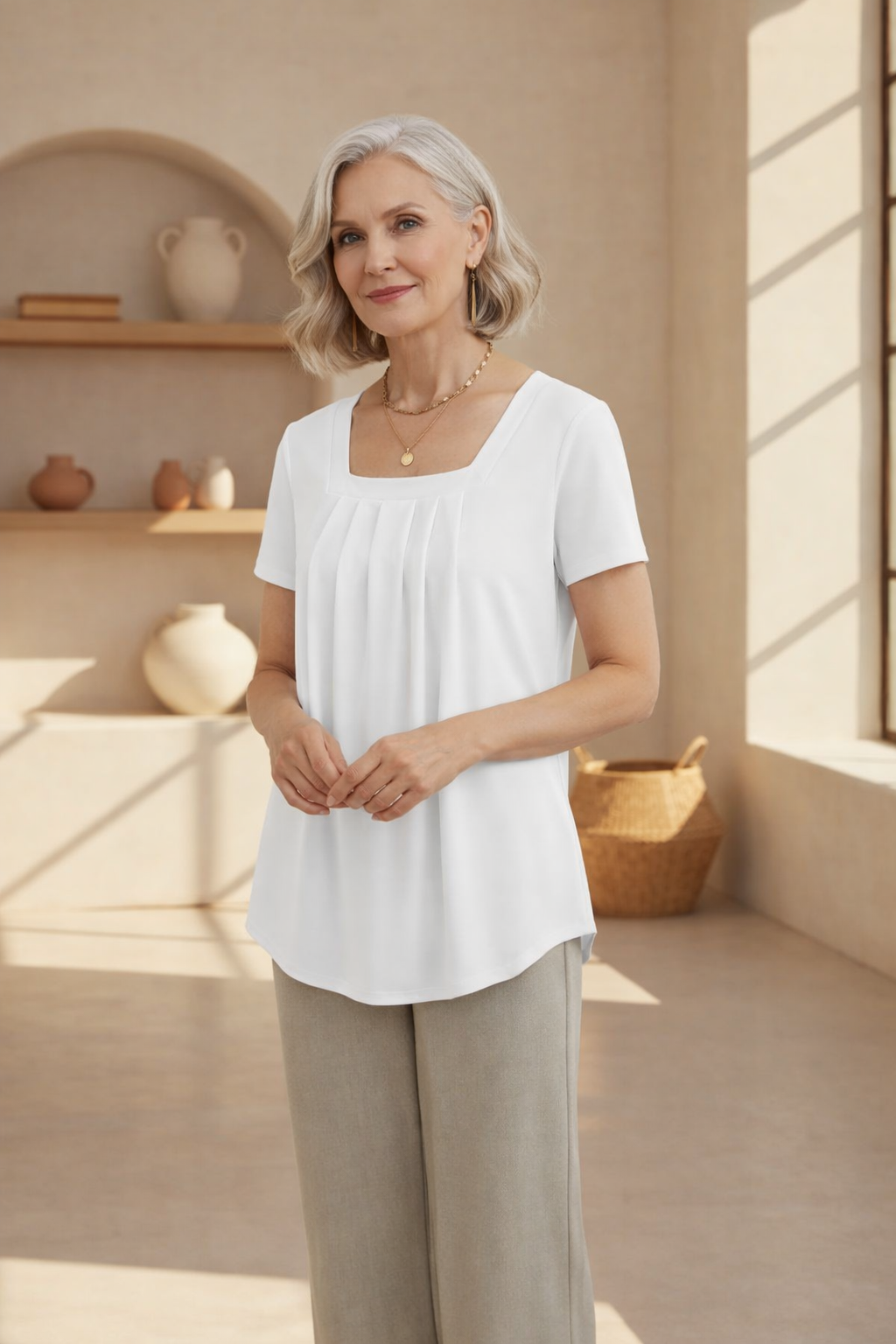 Sabryn - Elegant Pleated Blouse