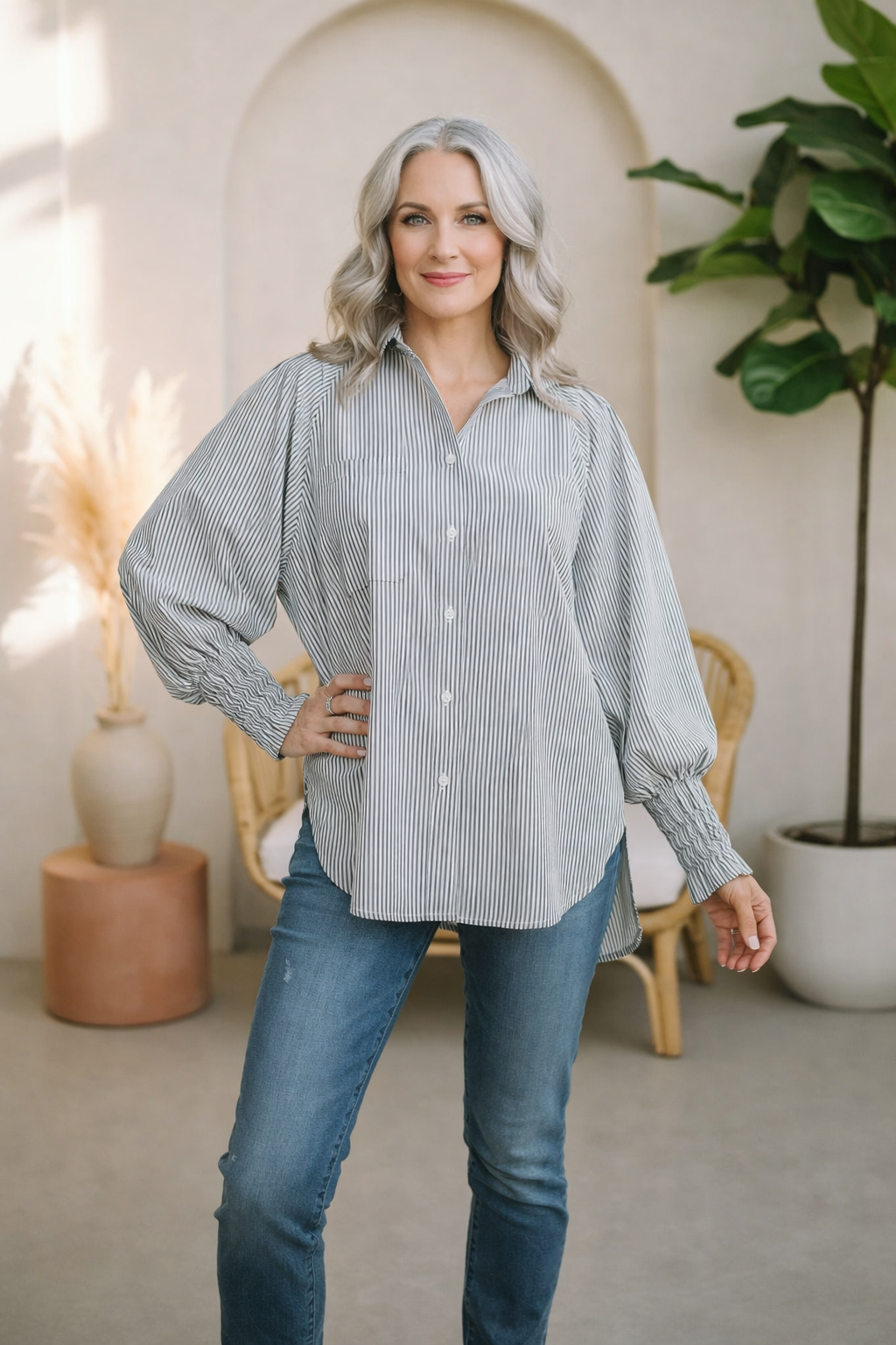 Quinlee - Stripe Relaxed Shirt