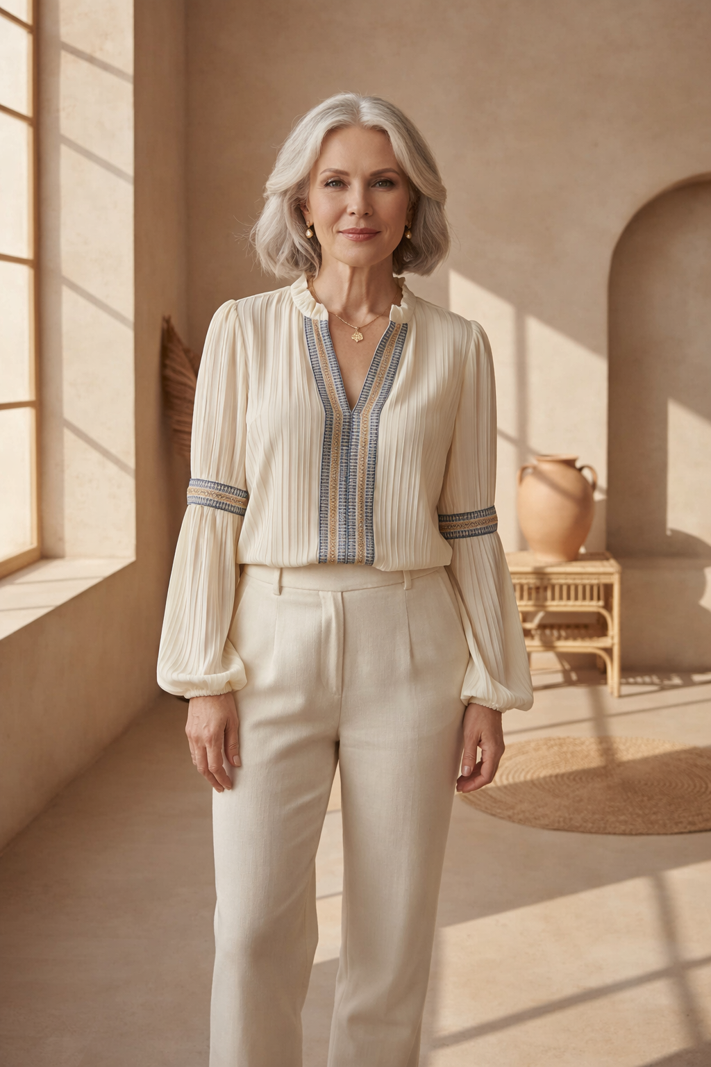 Renata - Stunning V-Neck Blouse