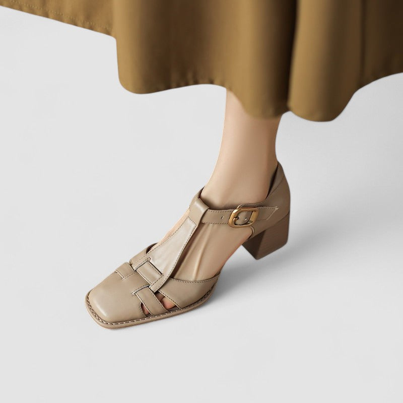 Scarlett™ – Orthopedic T-Strap Block Heels