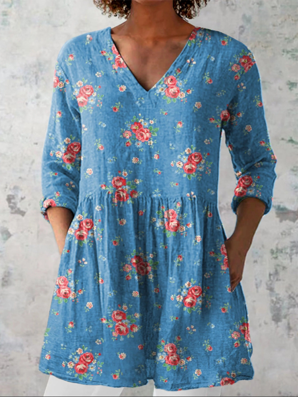 Mabel | Long Blouse with V-Neck