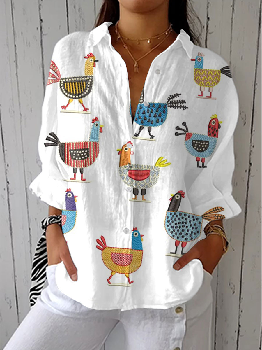 Ingrid | Blouse à poule ludique