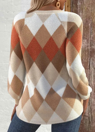 Signe | Tricot à carreaux avec détail de bouton