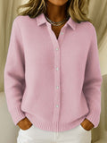 Marisse | Pink Button-Up Knit Cardigan