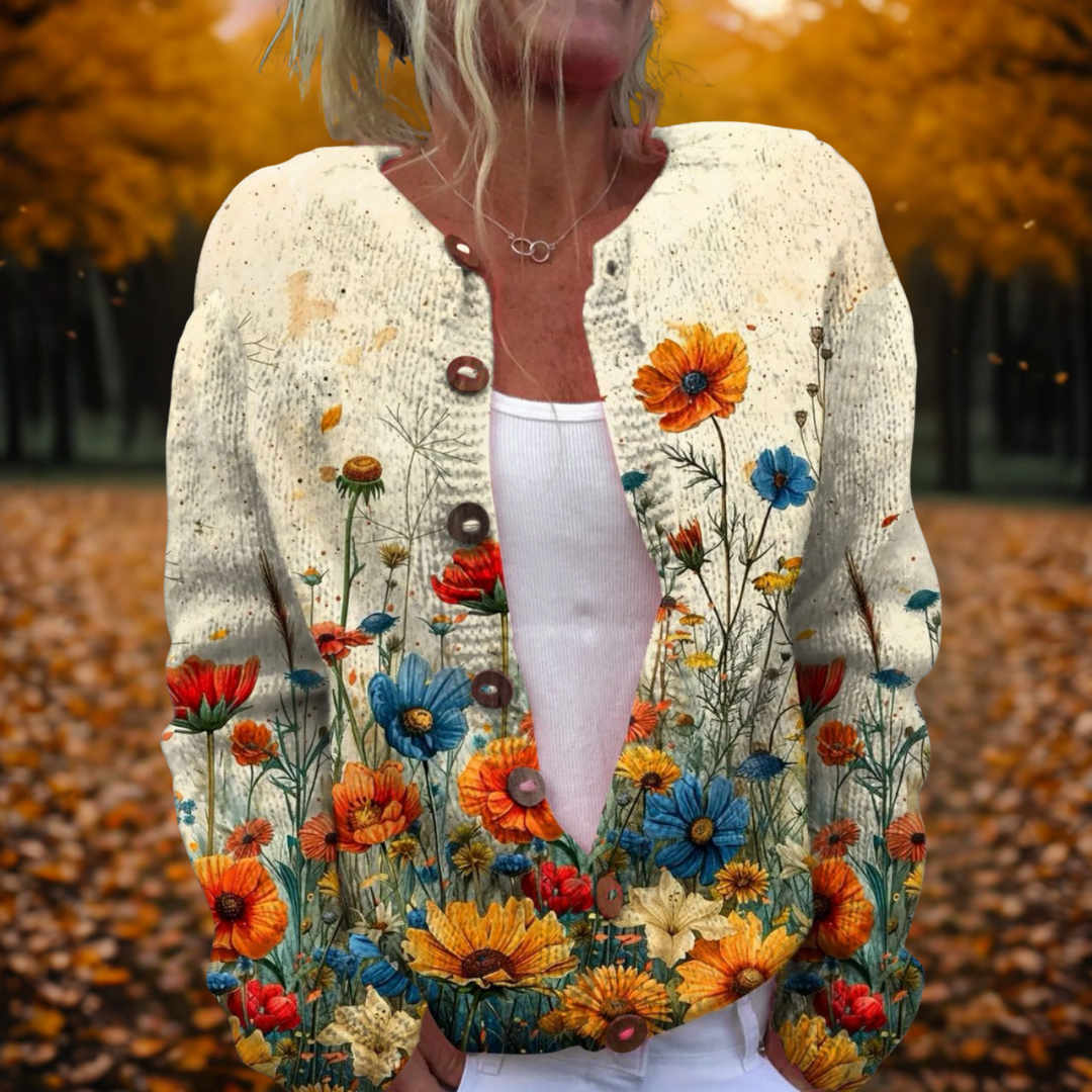 Cardigan vintage à fleurs Helena
