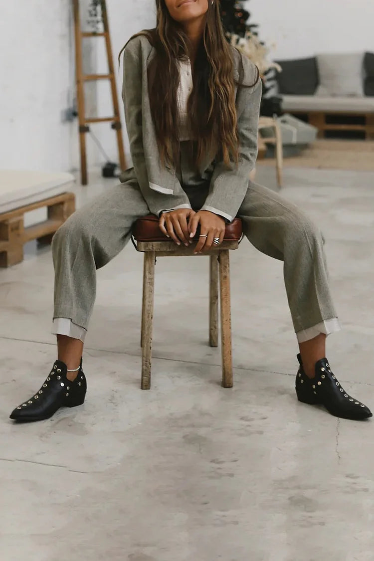 Brenda | Bottine à talons avec clous pointus