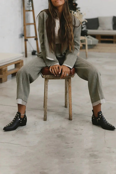 Brenda | Bottine à talons avec clous pointus