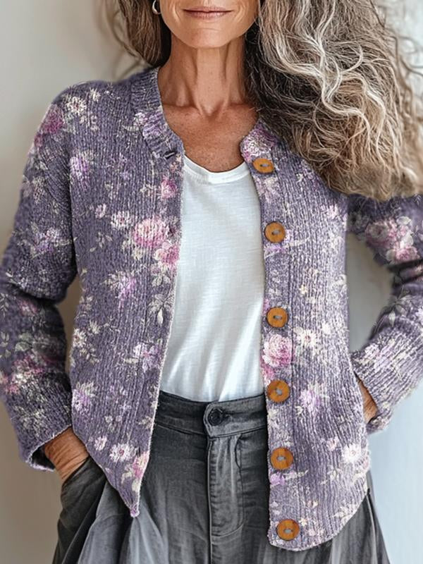 Cardigan floral Johanne Élégance sans effort