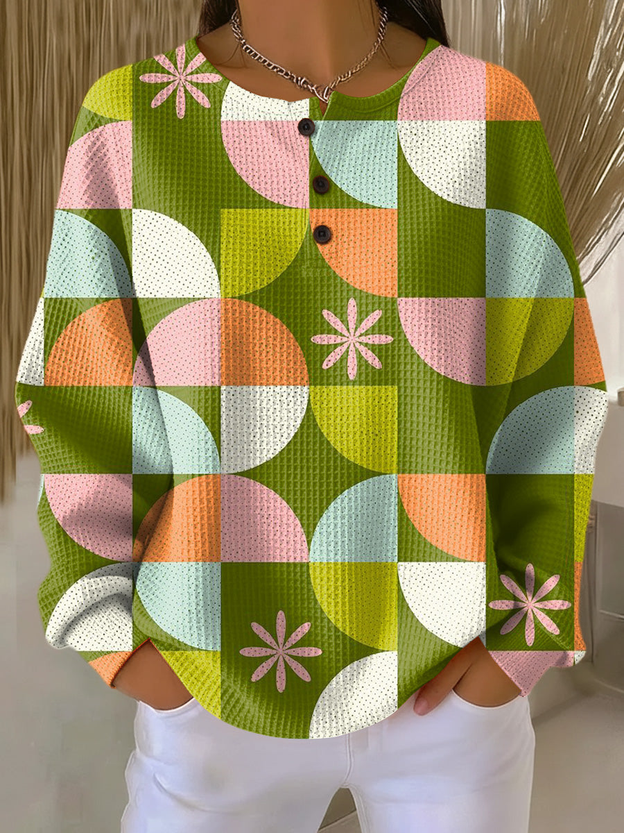 Saga | Pull à motif abstrait à carreaux