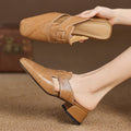 Rosel Square-Toe Leather Mules
