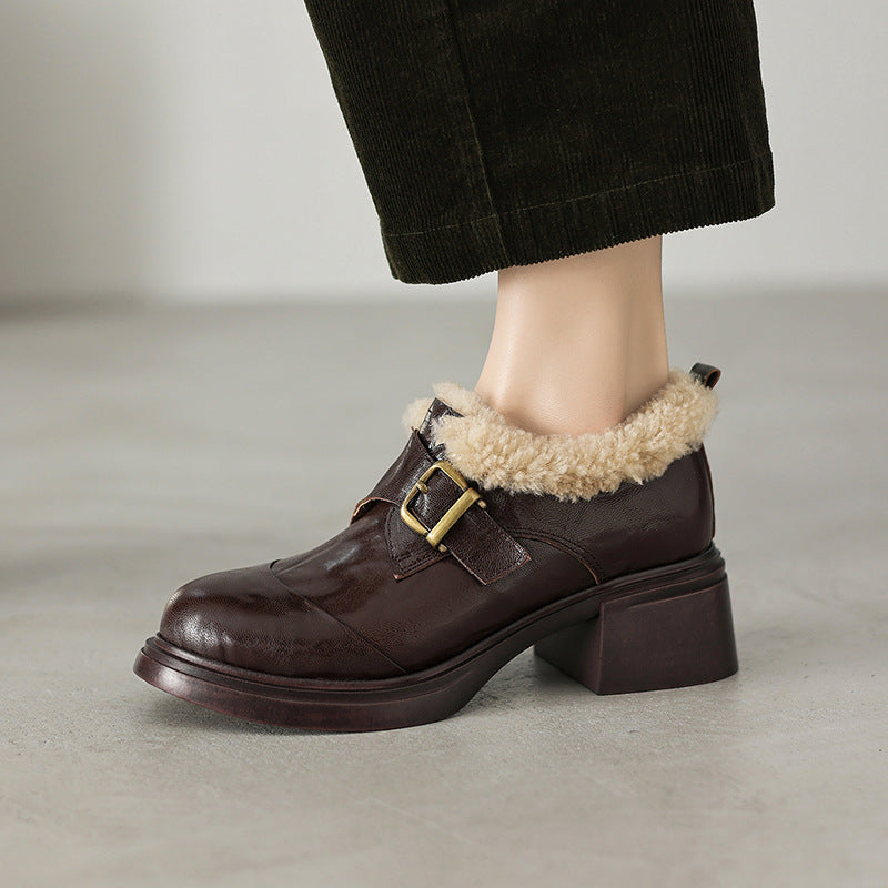 Ellesmere Shearling Leather Oxford Heels
