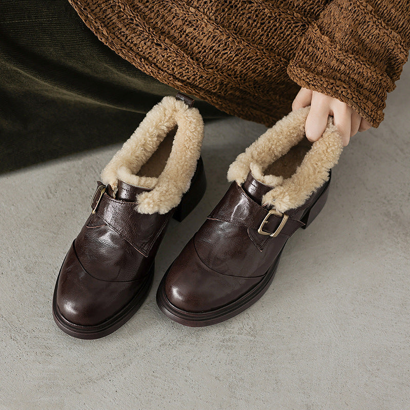 Ellesmere Shearling Leather Oxford Heels