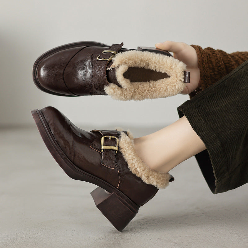 Ellesmere Shearling Leather Oxford Heels