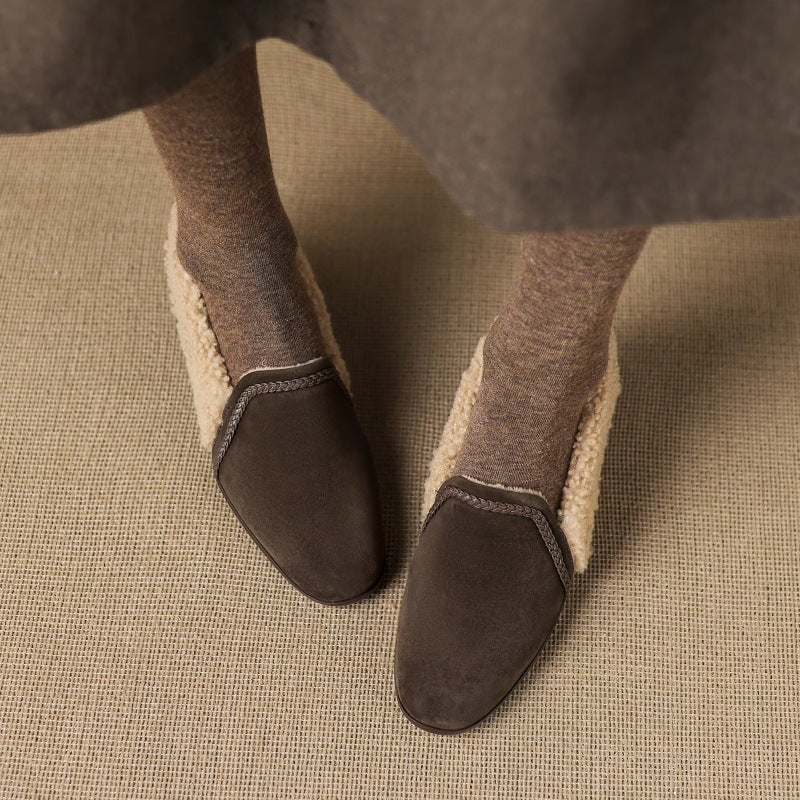 Caldena Shearling Leather Heels
