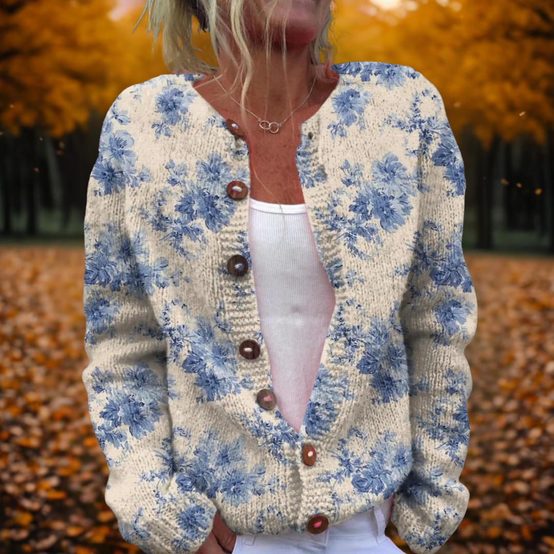 Lianne | Cardigan en fleurs et art