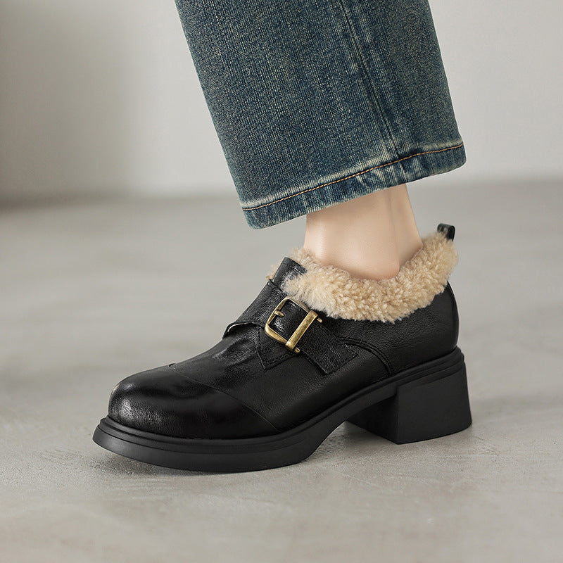 Ellesmere Shearling Leather Oxford Heels