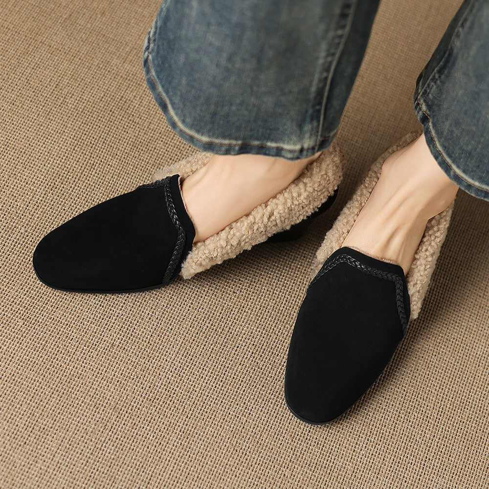 Caldena Shearling Leather Heels