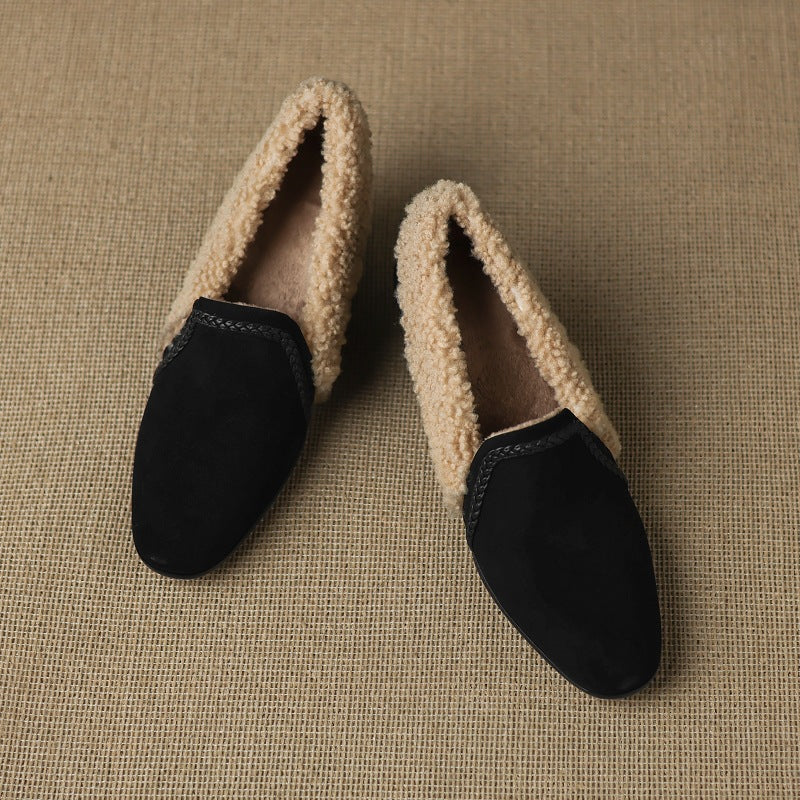 Caldena Shearling Leather Heels