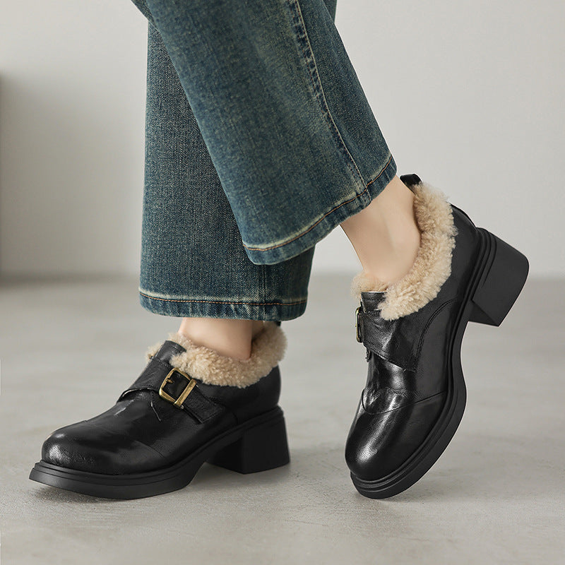 Ellesmere Shearling Leather Oxford Heels
