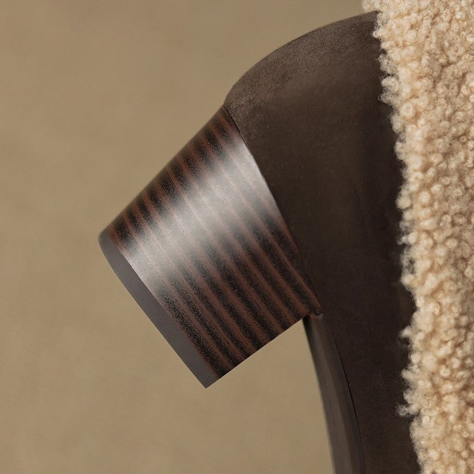 Caldena Shearling Leather Heels