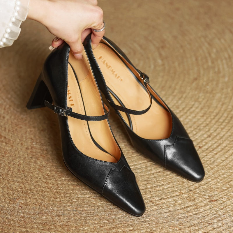 Rivelle Mary-Strap Leather Pumps