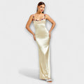Eira - Embellished Satin Dress with Back Lacing