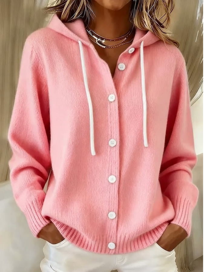 Melanie | Pink Cozy Button Cardigan