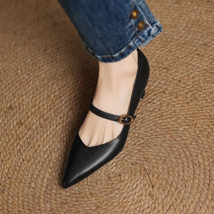 Eloria Leather Kitten Heels