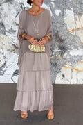 Nora Layered Dress - Gray