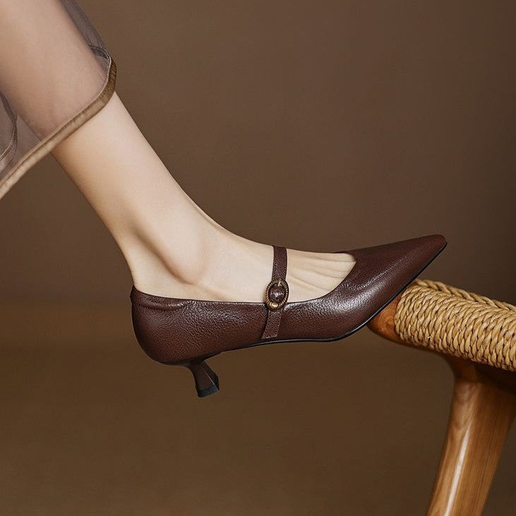 Eloria Leather Kitten Heels
