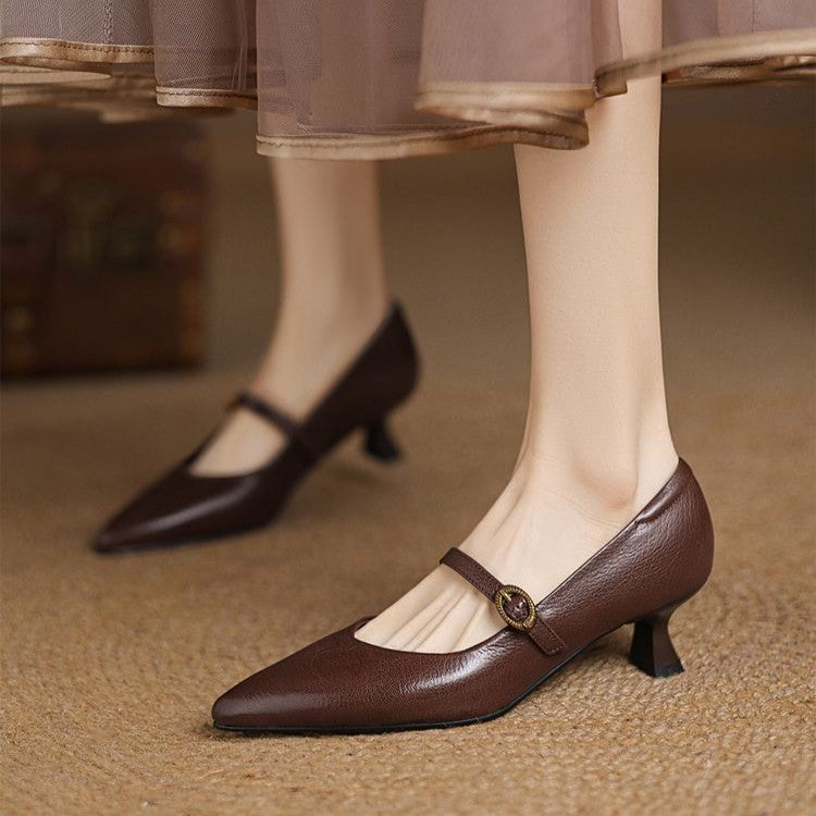 Eloria Leather Kitten Heels