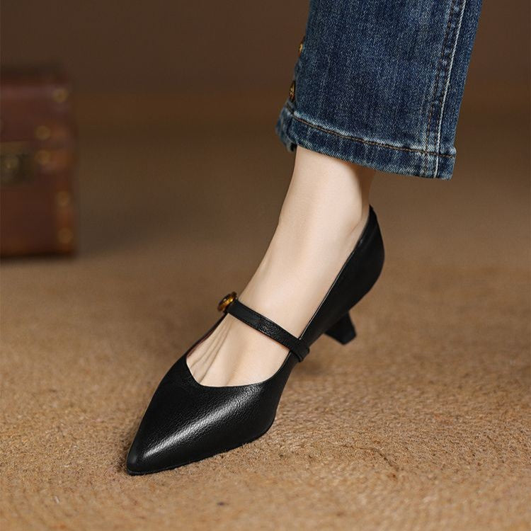 Eloria Leather Kitten Heels