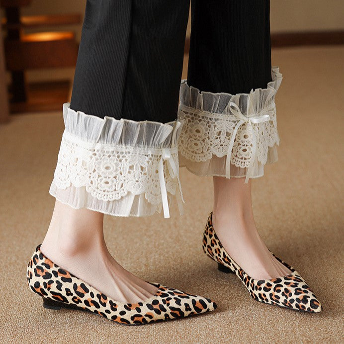 Marcele Haircalf Low-Heel Wedges