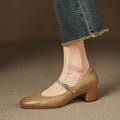Caelen Leather Block Heels
