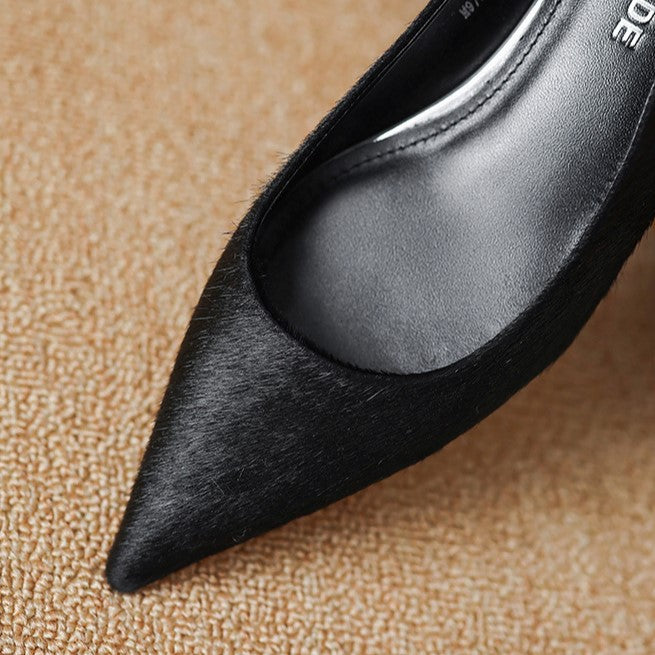 Marcele Haircalf Low-Heel Wedges