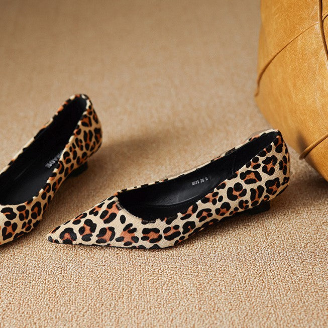 Marcele Haircalf Low-Heel Wedges