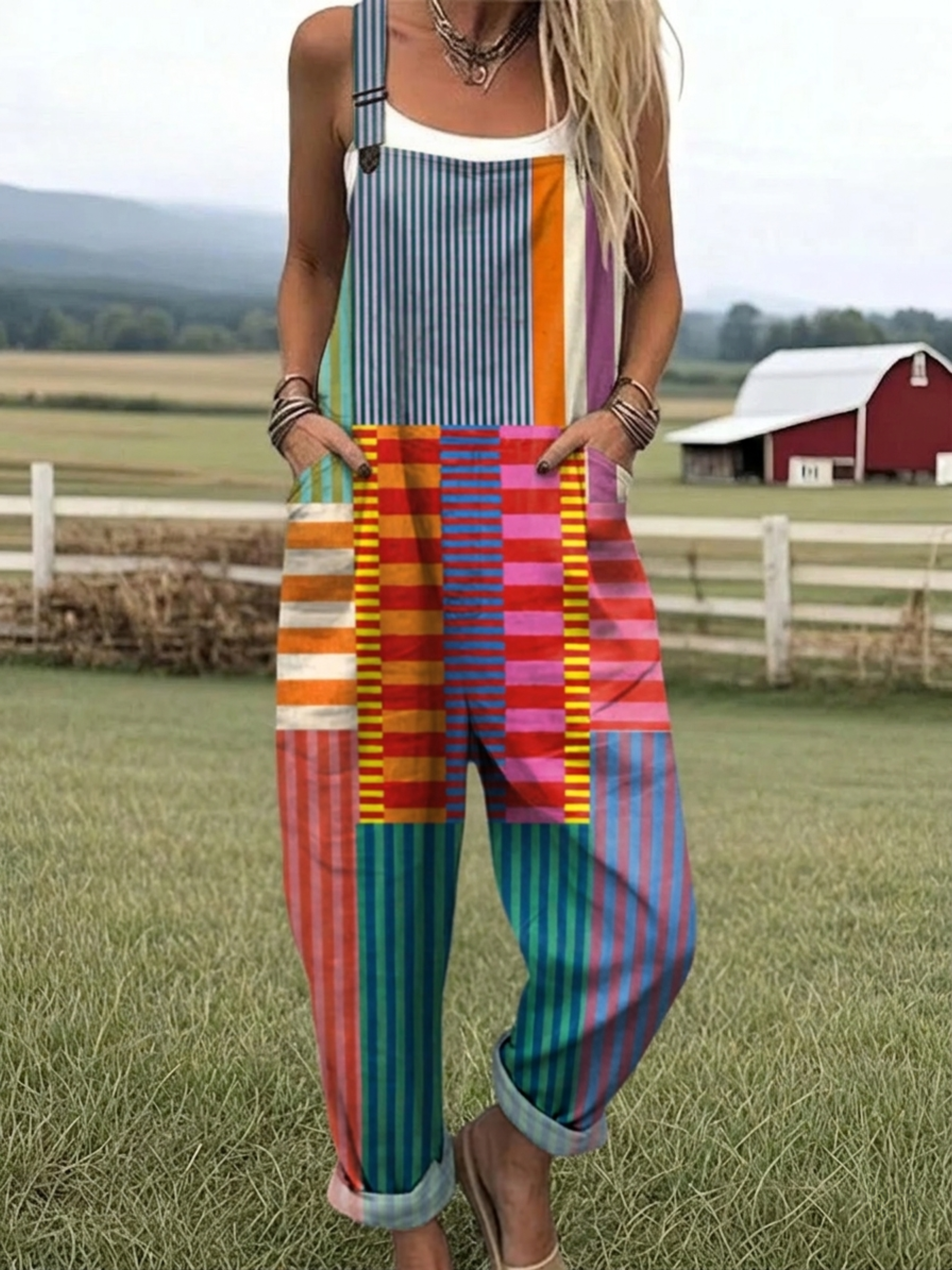 Sigrid | Rainbow Stripes Jumpsuit