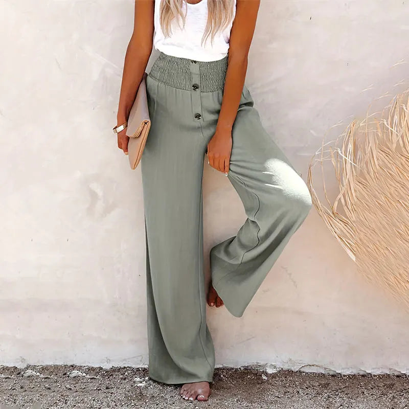 GRACE | Wide Leg Cotton Women’s Trousers