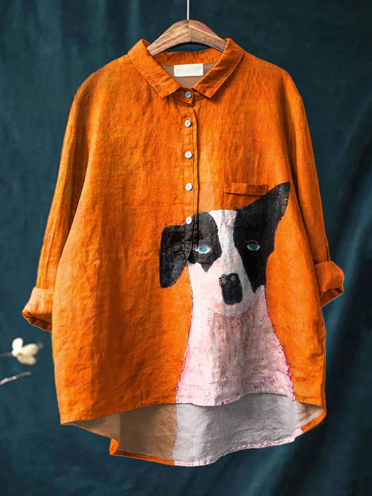 Chemise à motif chien artistique Logan