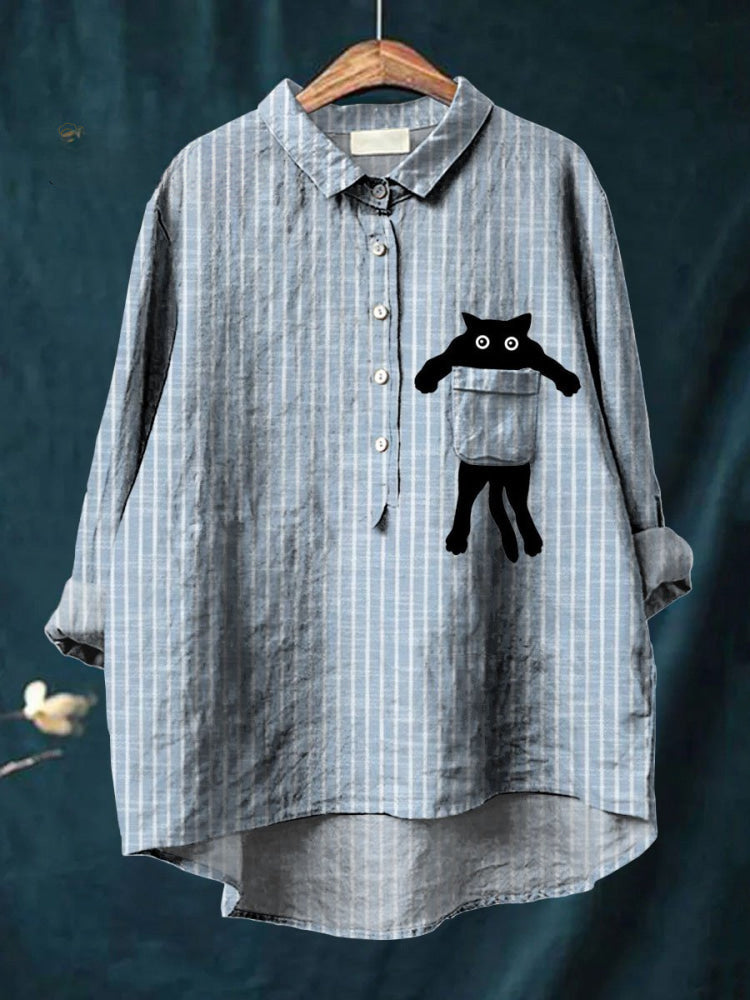Milo | Chemise à poche avec un chat mignon