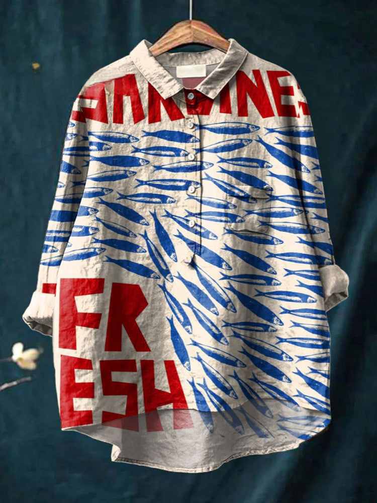 Chemise à motif sardines fraîches Ocean