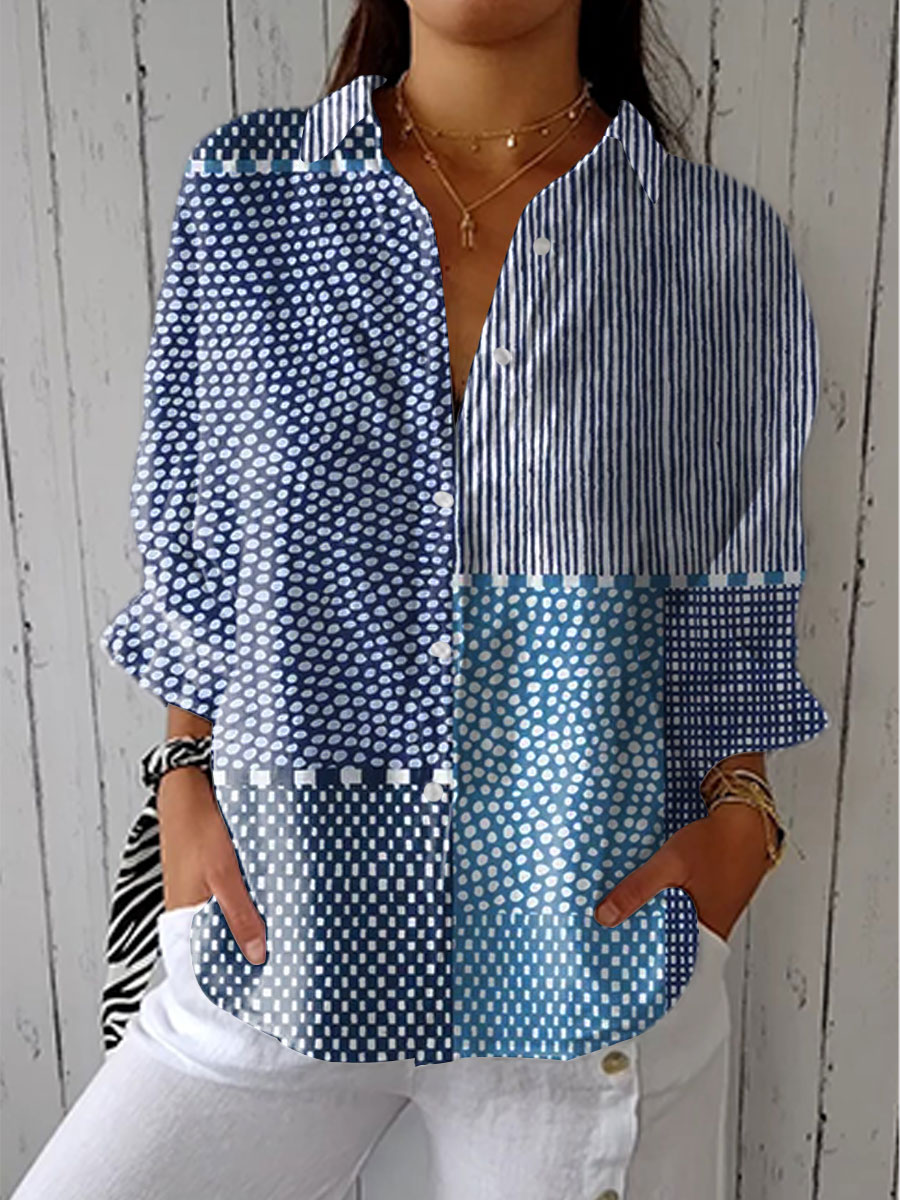 Blouse Patchwork Océan Fiora