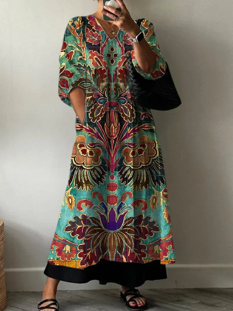 Elegant Dress with Carolina Print